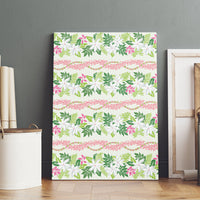 Monstera Tiare Plumeria Lei Pattern Canvas Wall Art Green Version LT01 - Polynesian Pride
