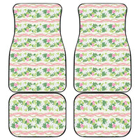 Monstera Tiare Plumeria Lei Pattern Car Mats Green Version LT01 - Polynesian Pride