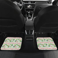 Monstera Tiare Plumeria Lei Pattern Car Mats Green Version LT01 Set 2pcs - Back Green - Polynesian Pride