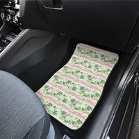 Monstera Tiare Plumeria Lei Pattern Car Mats Green Version LT01 - Polynesian Pride