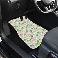 Monstera Tiare Plumeria Lei Pattern Car Mats Green Version LT01 - Polynesian Pride