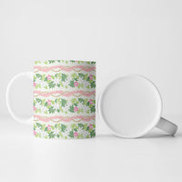Monstera Tiare Plumeria Lei Pattern Ceramic Mug Green Version LT01 - Polynesian Pride