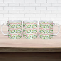 Monstera Tiare Plumeria Lei Pattern Ceramic Mug Green Version LT01 - Polynesian Pride