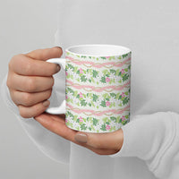 Monstera Tiare Plumeria Lei Pattern Ceramic Mug Green Version LT01 - Polynesian Pride