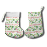 Monstera Tiare Plumeria Lei Pattern Christmas Stocking Green Version LT01 - Polynesian Pride