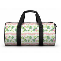Monstera Tiare Plumeria Lei Pattern Duffle Bag Green Version