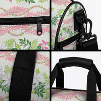 Monstera Tiare Plumeria Lei Pattern Duffle Bag Green Version
