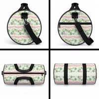 Monstera Tiare Plumeria Lei Pattern Duffle Bag Green Version