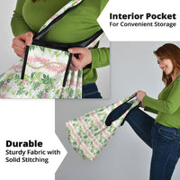 Monstera Tiare Plumeria Lei Pattern Grocery Bag Green Version LT01 - Polynesian Pride