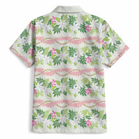 Monstera Tiare Plumeria Lei Pattern Hawaiian Shirt Green Version
