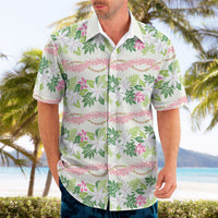 Monstera Tiare Plumeria Lei Pattern Hawaiian Shirt Green Version