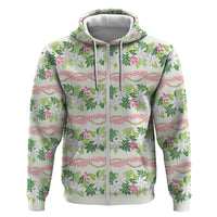 Monstera Tiare Plumeria Lei Pattern Hoodie Green Version