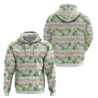 Monstera Tiare Plumeria Lei Pattern Hoodie Green Version