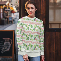 Monstera Tiare Plumeria Lei Pattern Ugly Christmas Sweater Green Version LT01 - Polynesian Pride