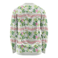 Monstera Tiare Plumeria Lei Pattern Long Sleeve Shirt Green Version LT01 - Polynesian Pride