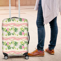 Monstera Tiare Plumeria Lei Pattern Luggage Cover Green Version LT01 Green - Polynesian Pride