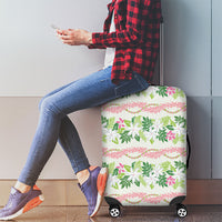 Monstera Tiare Plumeria Lei Pattern Luggage Cover Green Version LT01 - Polynesian Pride