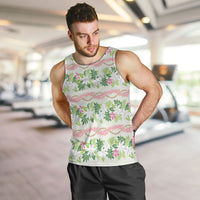 Monstera Tiare Plumeria Lei Pattern Men Tank Top Green Version