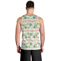 Monstera Tiare Plumeria Lei Pattern Men Tank Top Green Version