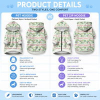 Monstera Tiare Plumeria Lei Pattern Pet Hoodie Green Version
