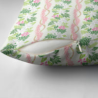 Monstera Tiare Plumeria Lei Pattern Pillow Cover Green Version LT01 - Polynesian Pride