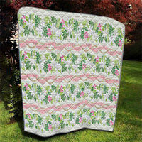 Monstera Tiare Plumeria Lei Pattern Quilt Green Version LT01 - Polynesian Pride