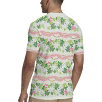 Monstera Tiare Plumeria Lei Pattern Rugby Jersey Green Version