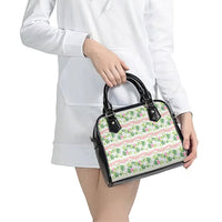 Monstera Tiare Plumeria Lei Pattern Shoulder Handbag Green Version LT01 - Polynesian Pride