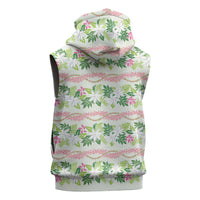 Monstera Tiare Plumeria Lei Pattern Sleeveless Hoodie Green Version LT01 - Polynesian Pride