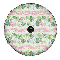 Monstera Tiare Plumeria Lei Pattern Spare Tire Cover Green Version