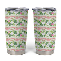 Monstera Tiare Plumeria Lei Pattern Tumbler Cup Green Version LT01 Green - Polynesian Pride