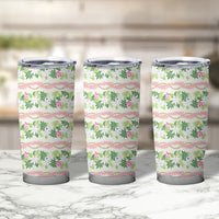 Monstera Tiare Plumeria Lei Pattern Tumbler Cup Green Version LT01 - Polynesian Pride