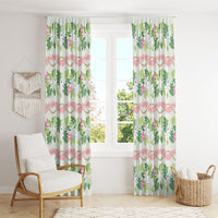 Monstera Tiare Plumeria Lei Pattern Window Curtain Green Version LT01 - Polynesian Pride