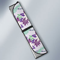 Monstera Tiare Plumeria Lei Pattern Auto Sun Shade Purple Version LT01 - Polynesian Pride