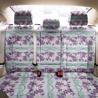 Monstera Tiare Plumeria Lei Pattern Back Car Seat Cover Purple Version