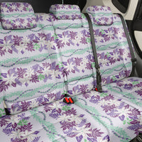 Monstera Tiare Plumeria Lei Pattern Back Car Seat Cover Purple Version