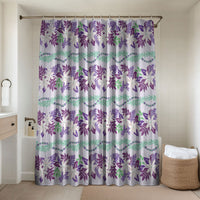 Monstera Tiare Plumeria Lei Pattern Bathroom Set Purple Version LT01 Shower Curtain Only Purple - Polynesian Pride