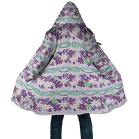 Monstera Tiare Plumeria Lei Pattern Cloak Purple Version LT01 Unisex Purple - Polynesian Pride
