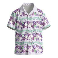 Monstera Tiare Plumeria Lei Pattern Kid Hawaiian Shirt Purple Version LT01 - Polynesian Pride