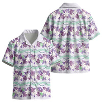 Monstera Tiare Plumeria Lei Pattern Kid Hawaiian Shirt Purple Version LT01 - Polynesian Pride