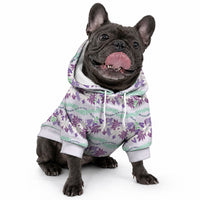 Monstera Tiare Plumeria Lei Pattern Pet Hoodie Purple Version