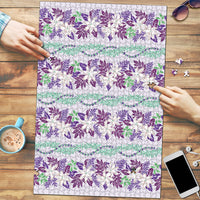 Monstera Tiare Plumeria Lei Pattern Puzzle Purple Version LT01 Purple - Polynesian Pride