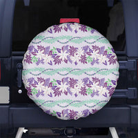 Monstera Tiare Plumeria Lei Pattern Spare Tire Cover Purple Version LT01 No hole Purple - Polynesian Pride