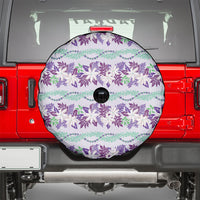 Monstera Tiare Plumeria Lei Pattern Spare Tire Cover Purple Version LT01 - Polynesian Pride