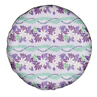 Monstera Tiare Plumeria Lei Pattern Spare Tire Cover Purple Version LT01 - Polynesian Pride