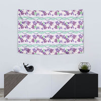 Monstera Tiare Plumeria Lei Pattern Tapestry Purple Version LT01 - Polynesian Pride