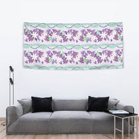 Monstera Tiare Plumeria Lei Pattern Tapestry Purple Version LT01 - Polynesian Pride