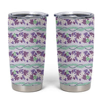 Monstera Tiare Plumeria Lei Pattern Tumbler Cup Purple Version LT01 Purple - Polynesian Pride