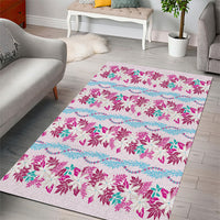 Monstera Tiare Plumeria Lei Pattern Area Rug Pink Version LT01 - Polynesian Pride