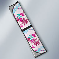 Monstera Tiare Plumeria Lei Pattern Auto Sun Shade Pink Version LT01 - Polynesian Pride